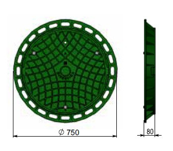 Люк канализационный пластиковый (садовый) зел — изображение 2