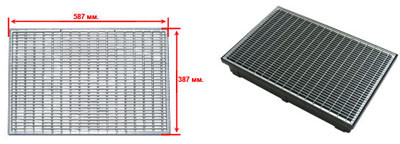 Решетка придверная стальная оцинкованная 390х590мм — изображение 3
